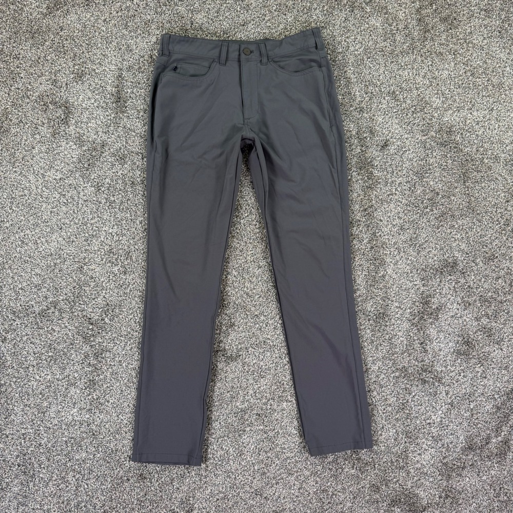 Mizzen+Main Helmsman Performance Pants Mens 30x30 Gray Chino Slim Straight Fit